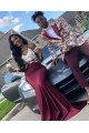 Cool Burgundy Spaghetti Straps Appliques Sheath Prom Dresses