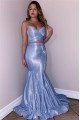 Fashion Lavender Sequins Spaghetti Straps Sexy Mermaid Evening Dresses