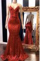 Sexy Red Open Back Halter Sequins Prom Dresses with Appliques