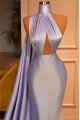 New Arrival High Neck Ruffles Lavender Sheath Prom Dresses