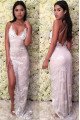 Sexy Pink Open Back Halter Sheath Appliques Prom Dresses