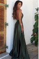 Sexy Olive Green Halter Backless Sheath Prom Dresses