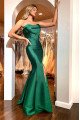 Simple Dark Green Sweetheart Front Slit Mermaid Prom Dresses