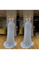 Sparkle White Sequins Strapless Sheath Prom Dresses