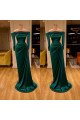 Chic Dark Green Off Shoulder Long Sleeves Sheath Prom Dresses