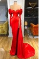 Beautiful Red Off Shoulder Long Sleeves Sheath Prom Dresses