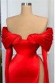 Beautiful Red Off Shoulder Long Sleeves Sheath Prom Dresses