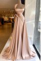 Chic Coral One Shoulder Sheath Prom Dresses With Appliques