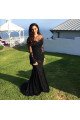 Fashion Black Jewel Long Sleeves Appliques Mermaid Prom Dresses