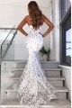 Beautiful White Sweetheart Sleeveless Lace Sheath Evening Dresses