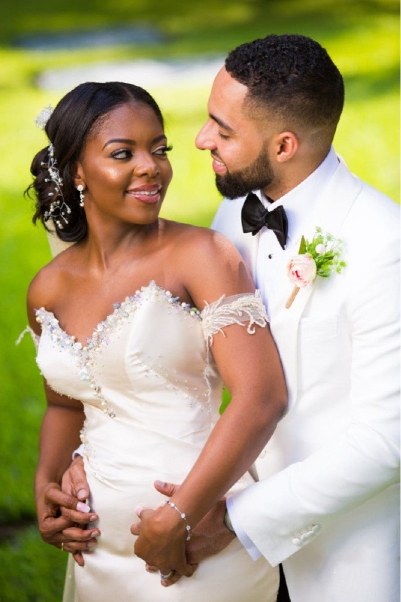 Gentle Off Shoulder Beading Mermaid Wedding Dresses With Puffy Layers