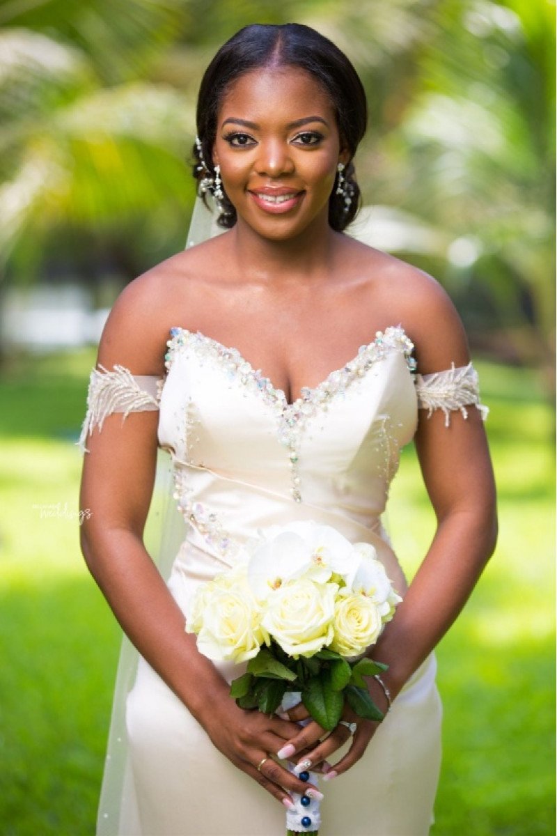 Gentle Off Shoulder Beading Mermaid Wedding Dresses With Puffy Layers