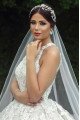 Elegant Jewel Open Back Chapel Train Ball Gown Wedding Dresses With Appliques