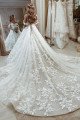 Beautiful Off Shoulder Royal Train Appliques Ball Gown Wedding Dresses