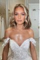 Beautiful Off Shoulder Royal Train Appliques Ball Gown Wedding Dresses