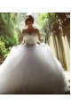 Gorgeous Jewel Long Sleeves Ball Gown Wedding Dresses With Crystal