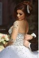 Gorgeous Jewel Long Sleeves Ball Gown Wedding Dresses With Crystal