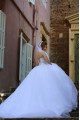 Gorgeous Jewel Long Sleeves Ball Gown Wedding Dresses With Crystal