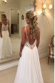 Chic V-neck Backless A-line Wedding Dresses With Appliques