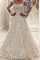 Beautiful Square Long Sleeves Open Back A-line Wedding Dresses With Appliques