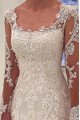 Beautiful Square Long Sleeves Open Back A-line Wedding Dresses With Appliques