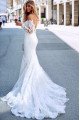 Modern Off Shoulder Long Sleeves Appliques Mermaid Wedding Dresses With Chapel Train