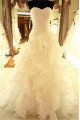 Special Sweetheart Lace Up Court Train A-lien Wedding Dresses With Puffy Layers