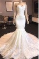 Fashion Sweetheart Appliques Mermaid Wedding Dresses With Panel Train