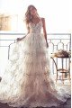 Fancy Spaghetti Straps Backless Lace Ball Gown Wedding Dresses