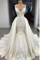 Classical Spaghetti Straps Panel Train Backless Mermaid Wedding Dresses With Appliques