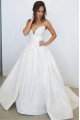 Simple Spaghetti Straps Panel Train Ball Gown Wedding Dresses With Appliques