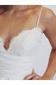 Simple Spaghetti Straps Panel Train Ball Gown Wedding Dresses With Appliques