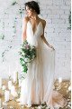 Charming Spaghetti Straps Backless Sheath Wedding Dresses With Court Train