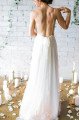 Charming Spaghetti Straps Backless Sheath Wedding Dresses With Court Train