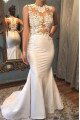 Sexy High Neck Open Back Mermaid Wedding Dresses With Appliques