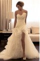 Charming Sweetheart Side Slit Puffy Layers A-line Wedding Dresses With Appliques