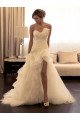 Charming Sweetheart Side Slit Puffy Layers A-line Wedding Dresses With Appliques