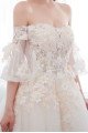 Alexia Lovely Off Shoudler Lace Up Chapel Train Ball Gown Wedding Dresses With Appliques