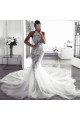 Alexia Halter Backless Royal Train Mermaid Wedding Dresses With Appliques