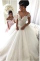 Ali Generous Off Shoulder Appliques Ball Gown Wedding Dresses