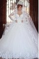 Ali Wonderful Off Shoulder Long Sleeves Ball Gown Wedding Dresses With Appliques