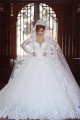 Ali Wonderful Off Shoulder Long Sleeves Ball Gown Wedding Dresses With Appliques