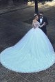 Ali Wonderful Off Shoulder Long Sleeves Ball Gown Wedding Dresses With Appliques