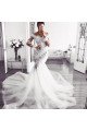 Ali Sexy Off Shoulder Long Sleeves Royal Train Mermaid Wedding Dresses With Appliques