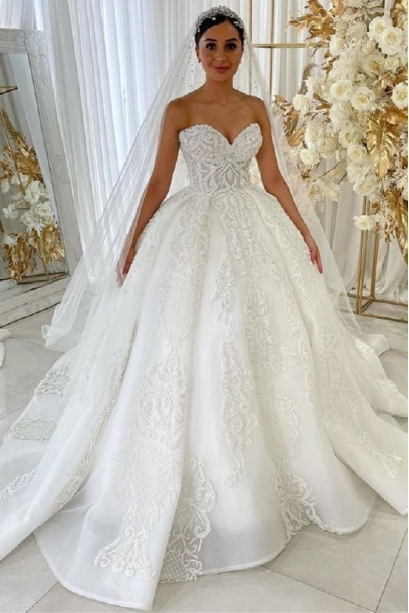 Allison Charming Sweetheart Ball Gown Wedding Dresses With Appliques