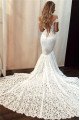 Amy Beautiful Off Shoulder Open Back Lace Mermaid Wedding Dresses With Chapel Train