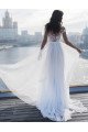 Angle Wonderful Off Shoulder Side Slit A-line Wedding Dresses With Appliques