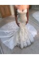 Ashley Beautiful Sweetheart Chapel Train Appliques Mermaid Wedding Dresses