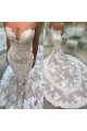 Athena Generous Sweetheart Backless Royal Train Mermaid Wedding Dresses With Appliques