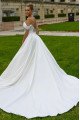 Bess Fancy Strapless Side Slit Crystal Sheath Wedding Dresses With Panel Train